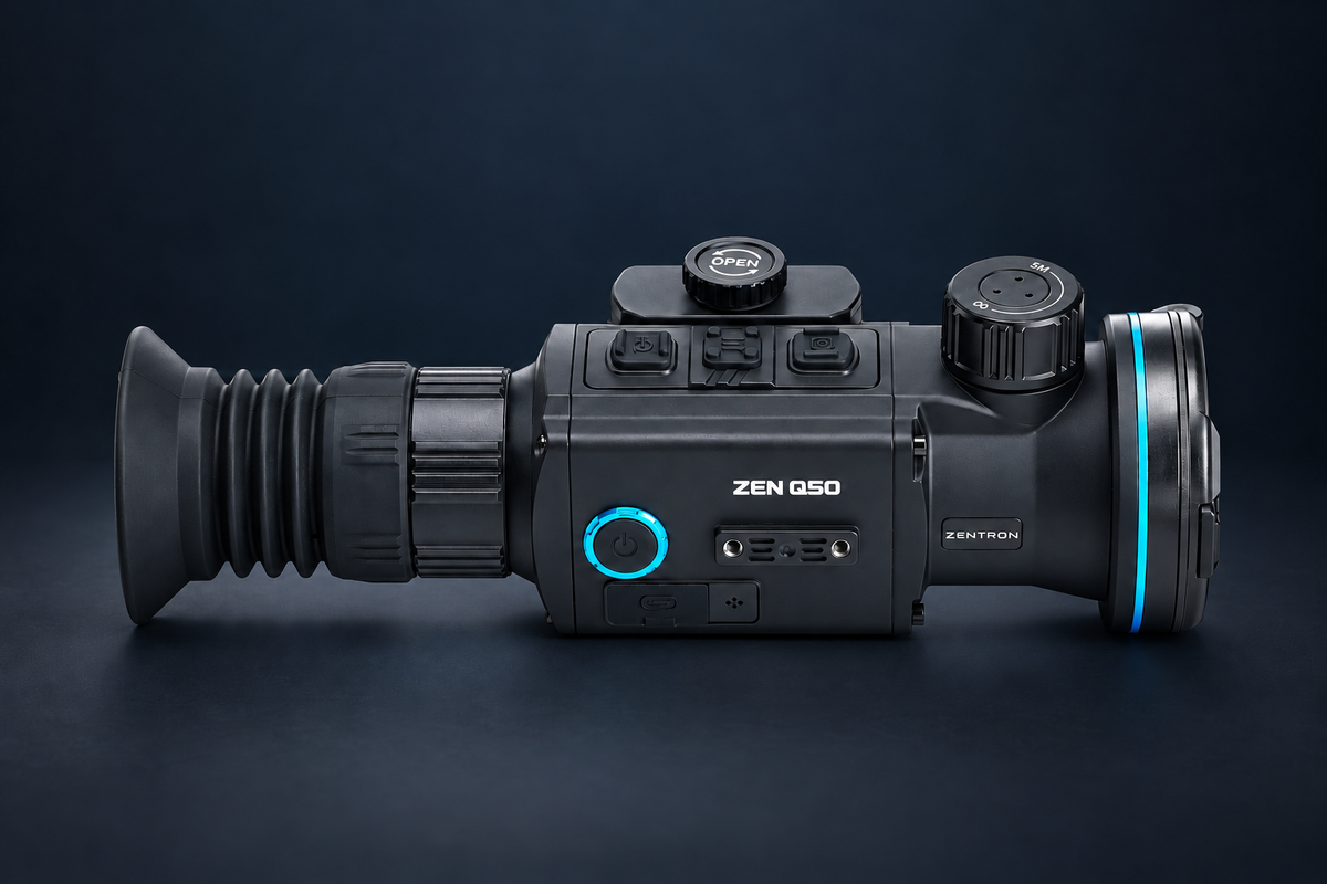 Zentron Q50 thermal device on a dark studio background.